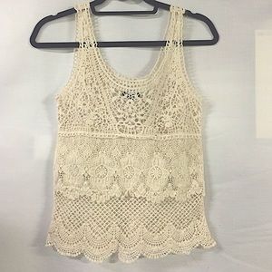 American Eagle Boho Crochet Lace Tank Top
